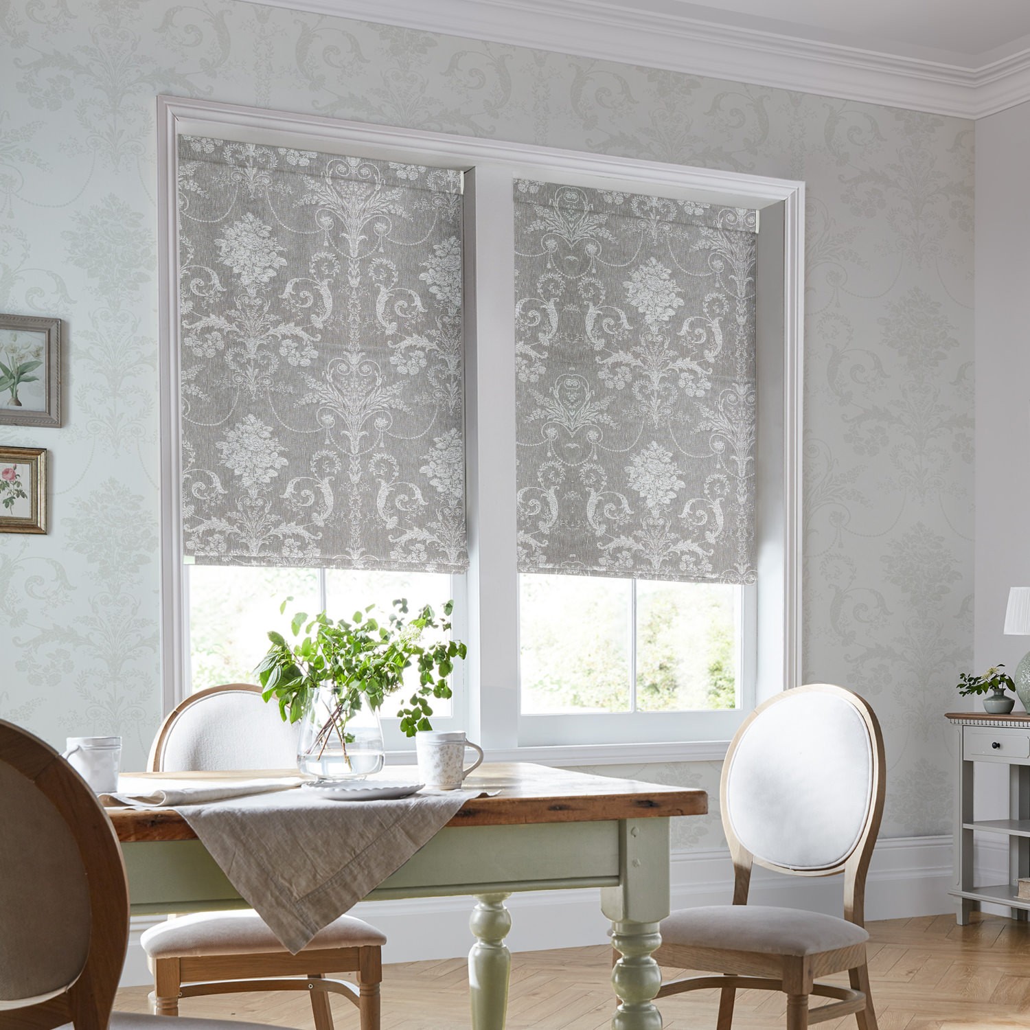 Laura Ashley Josette Woven Steel Roman Blind
