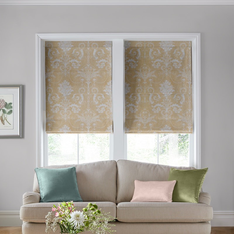 Laura Ashley Josette Woven Gold Roman Blind