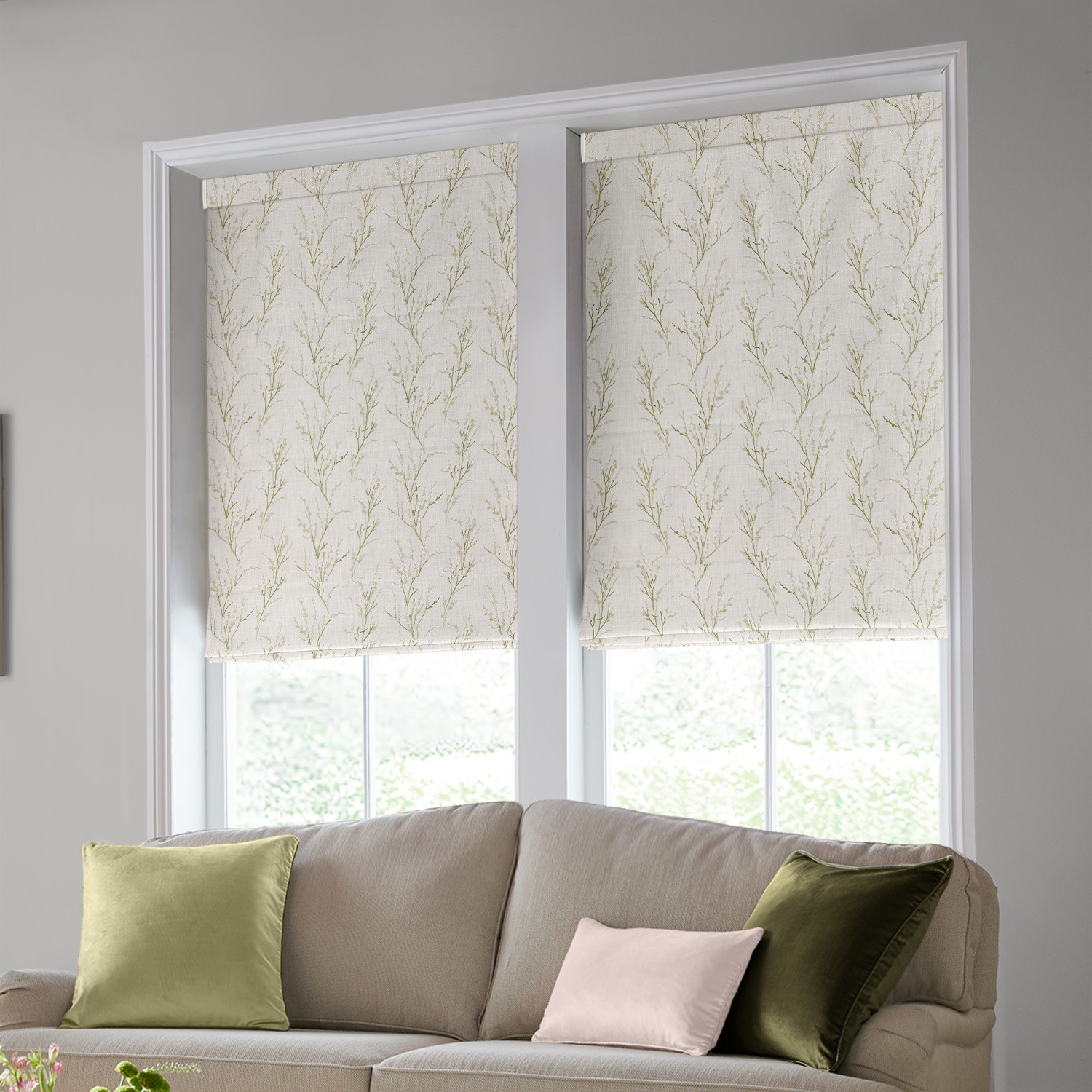 Laura Ashley Pussy Willow Embroidery Hedgerow Roman Blind
