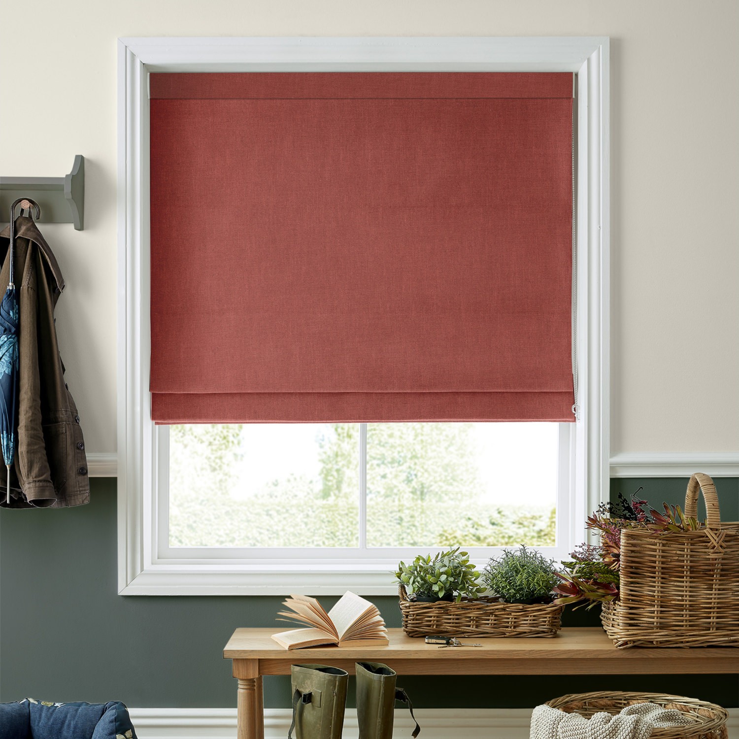 Laura Ashley Swanson Crimson Roman Blind