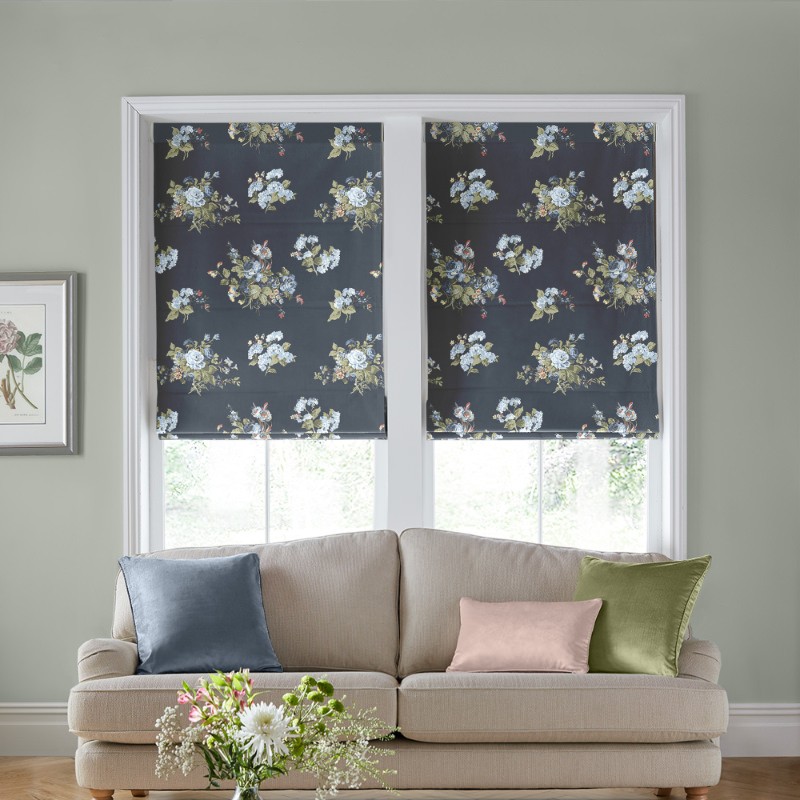 Laura Ashley Rosemore Midnight Roman Blind
