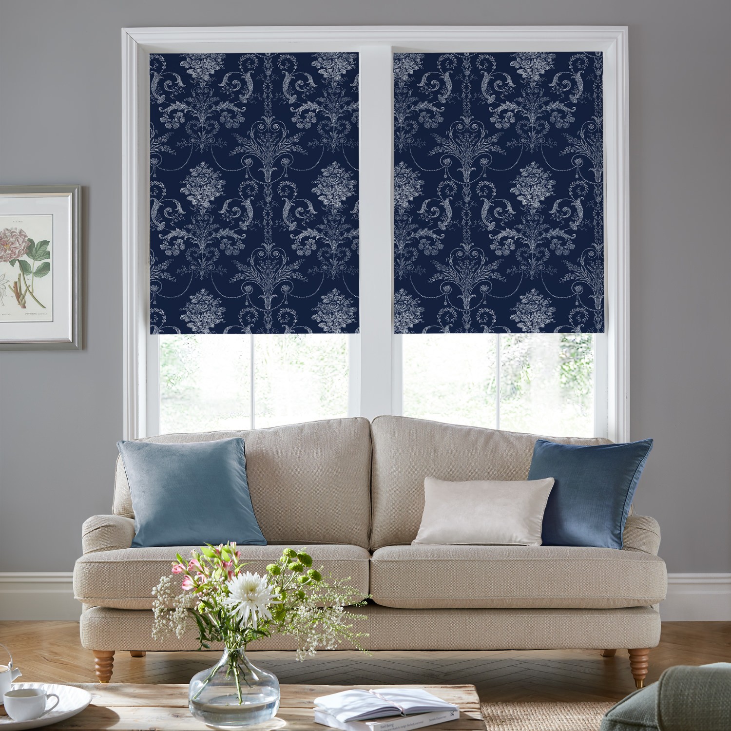 Laura Ashley Josette Midnight Dimout Roller Blind