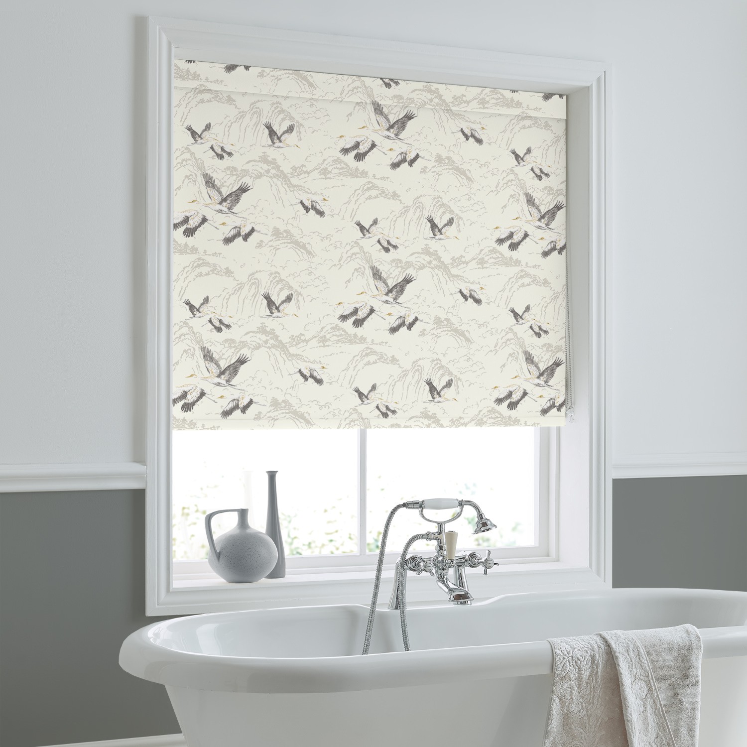 Laura Ashley Animalia Silver Blackout Roller Blind