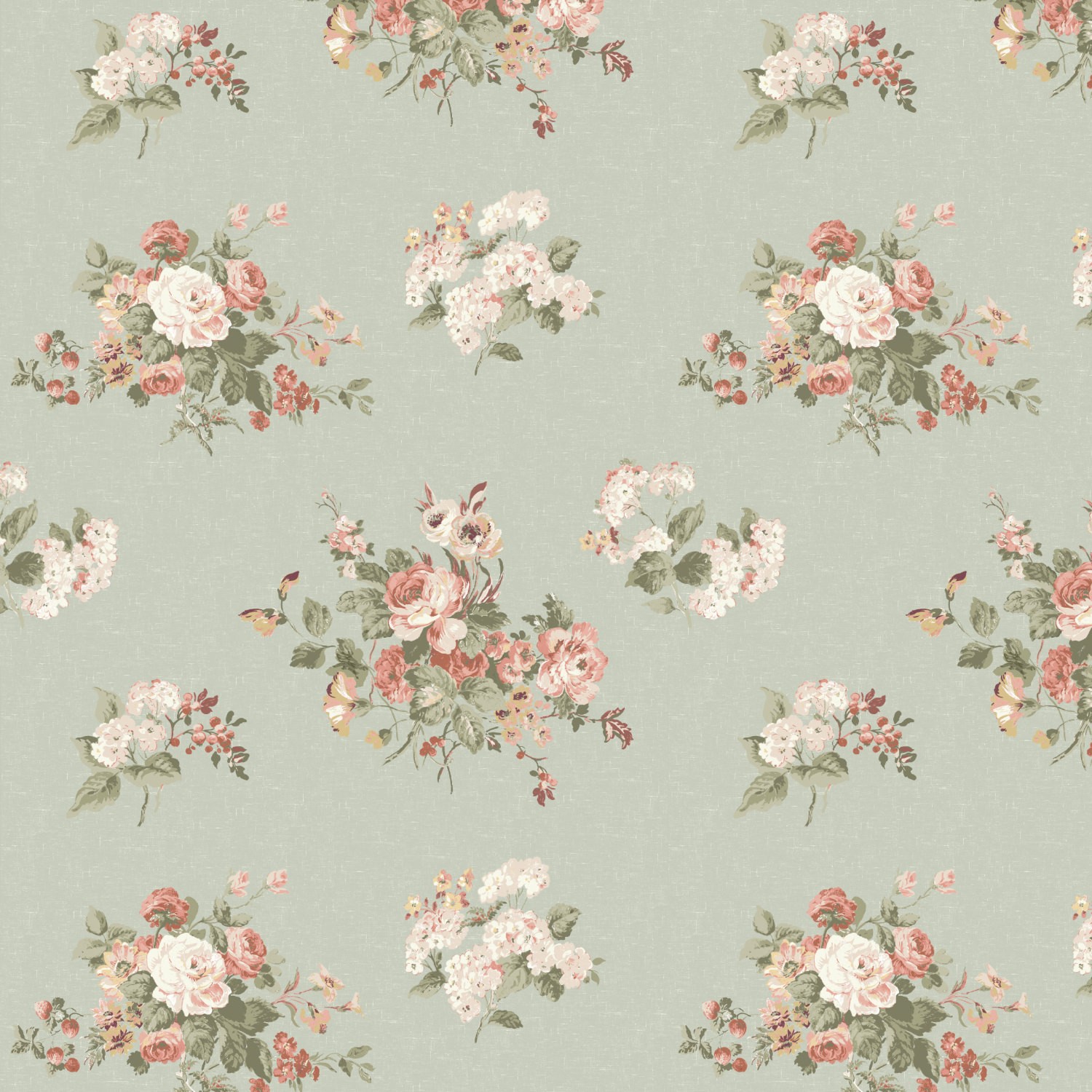 Laura Ashley Rosemore Sage Dimout Roller Blind