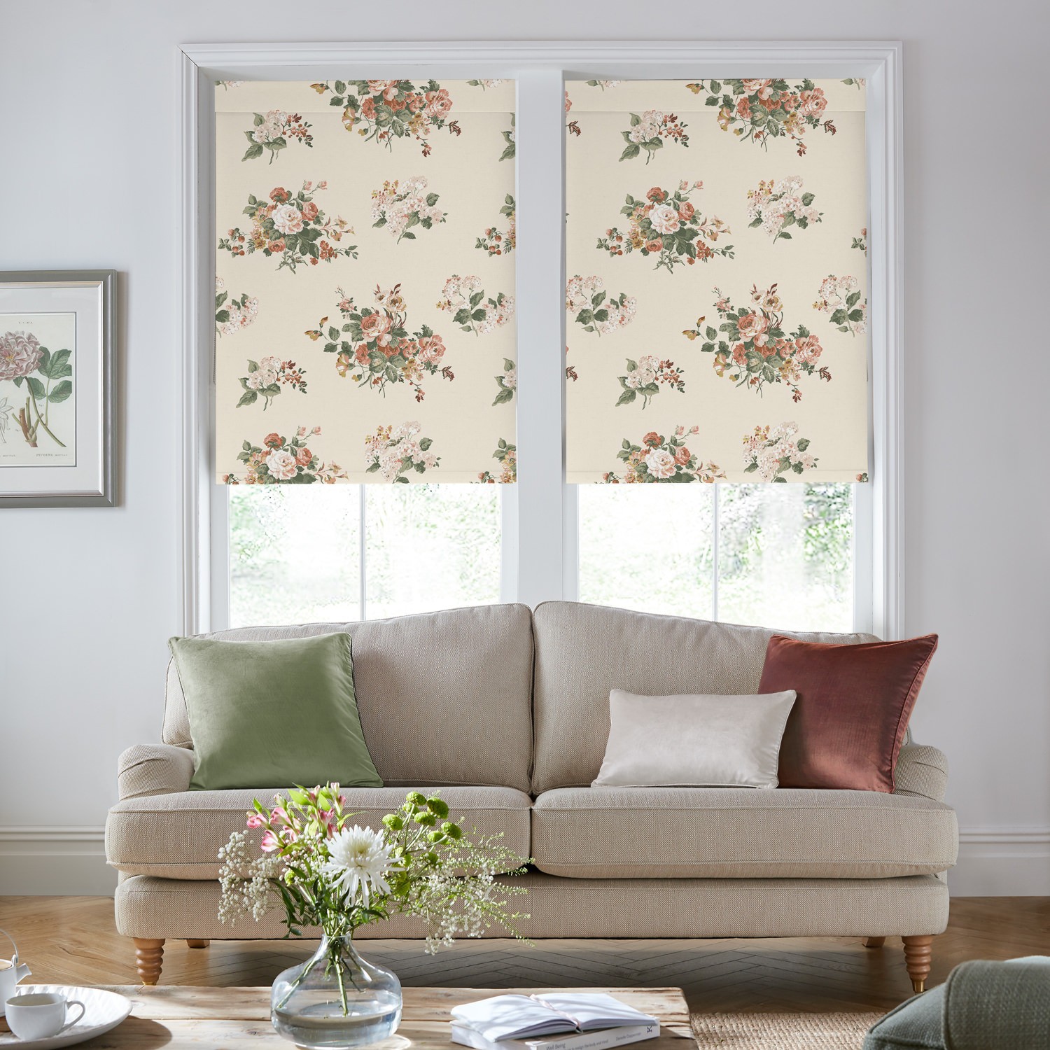 Laura Ashley Rosemore Natural Dimout Roller Blind