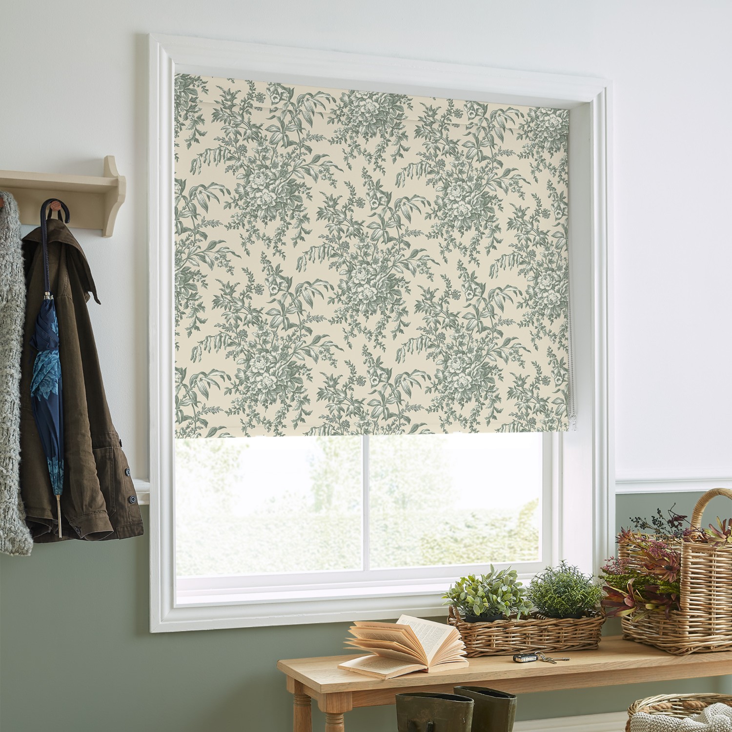 Laura Ashley Picardie Sage Dimout Roller Blind
