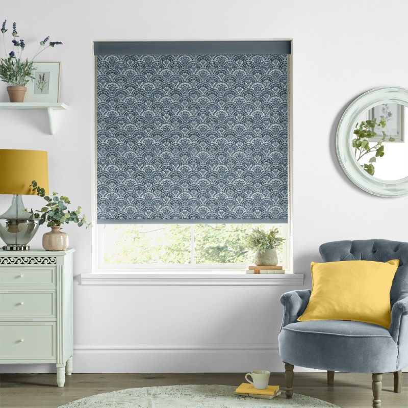 Laura Ashley Musica Dusky Seaspray Dimout Roller Blind
