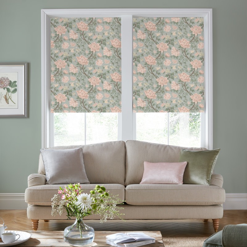 Laura Ashley Tapestry Floral Blush Dimout Roller Blind