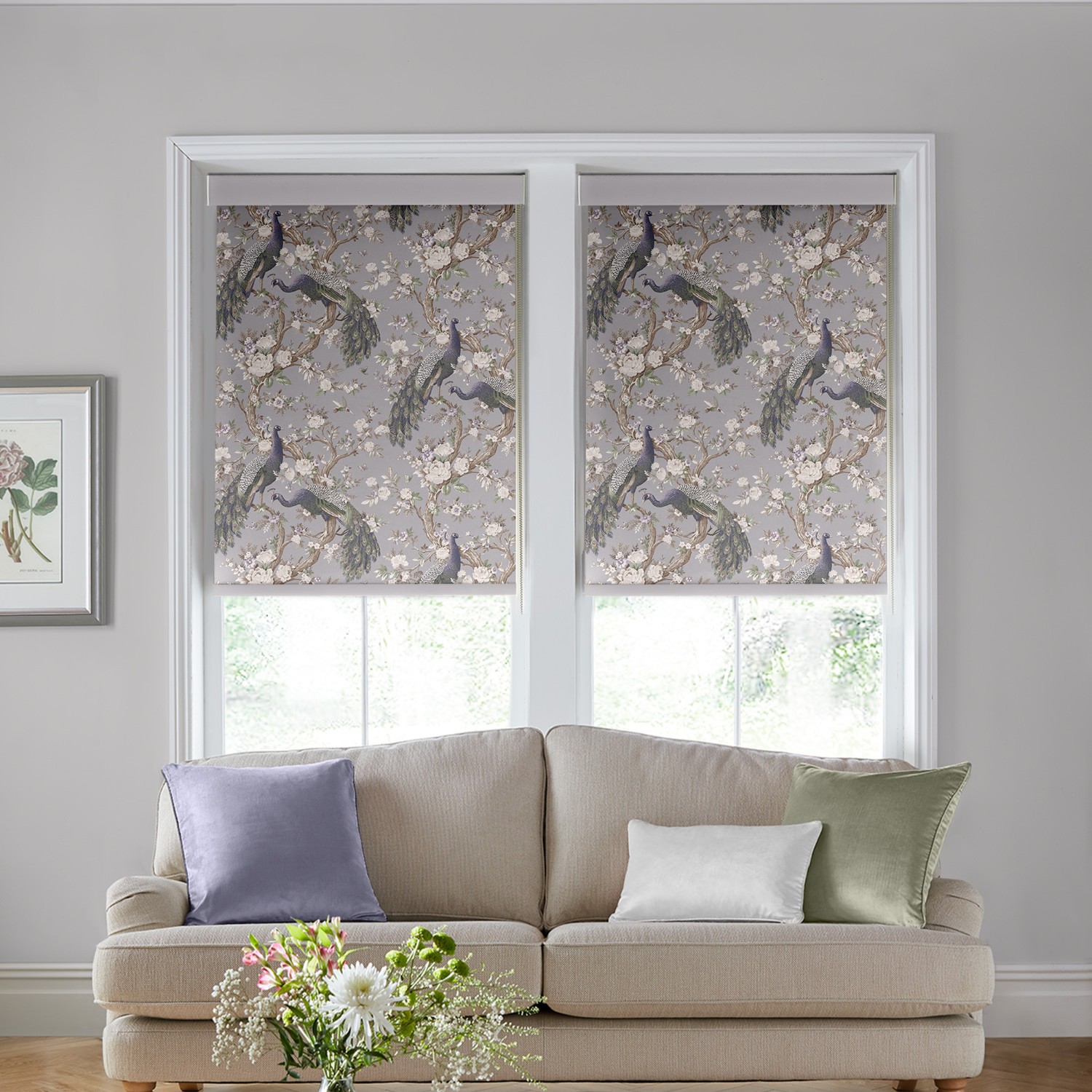 Laura Ashley Belvedere Pale Iris Blackout Roller Blind