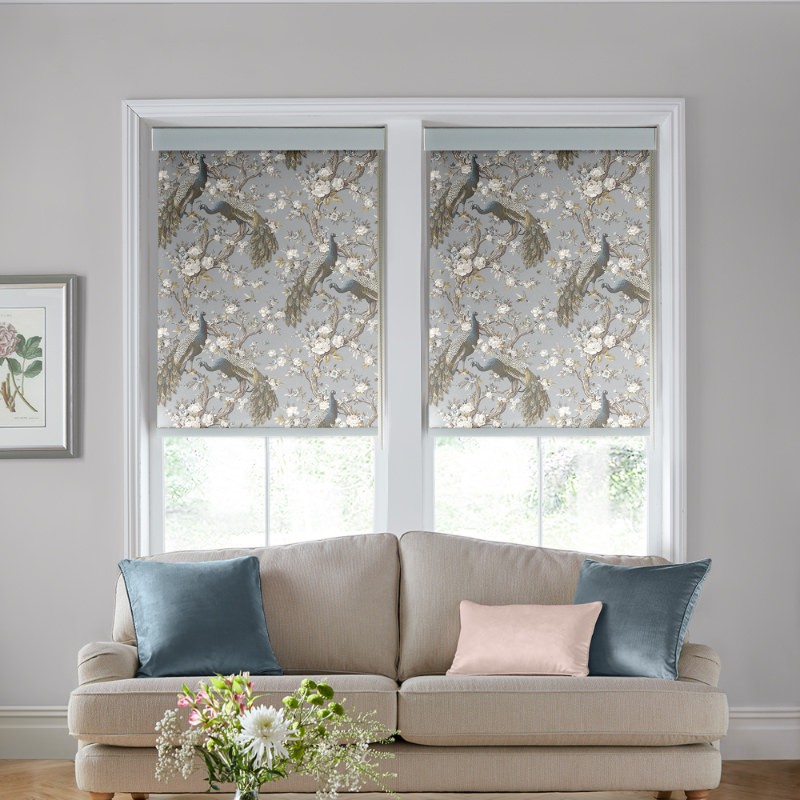 Laura Ashley Belvedere Chalk Blue Dimout Roller Blind
