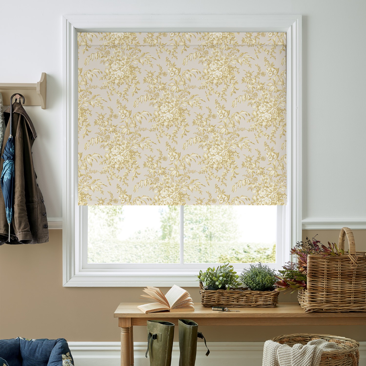 Laura Ashley Picardie Gold Blackout Roller Blind
