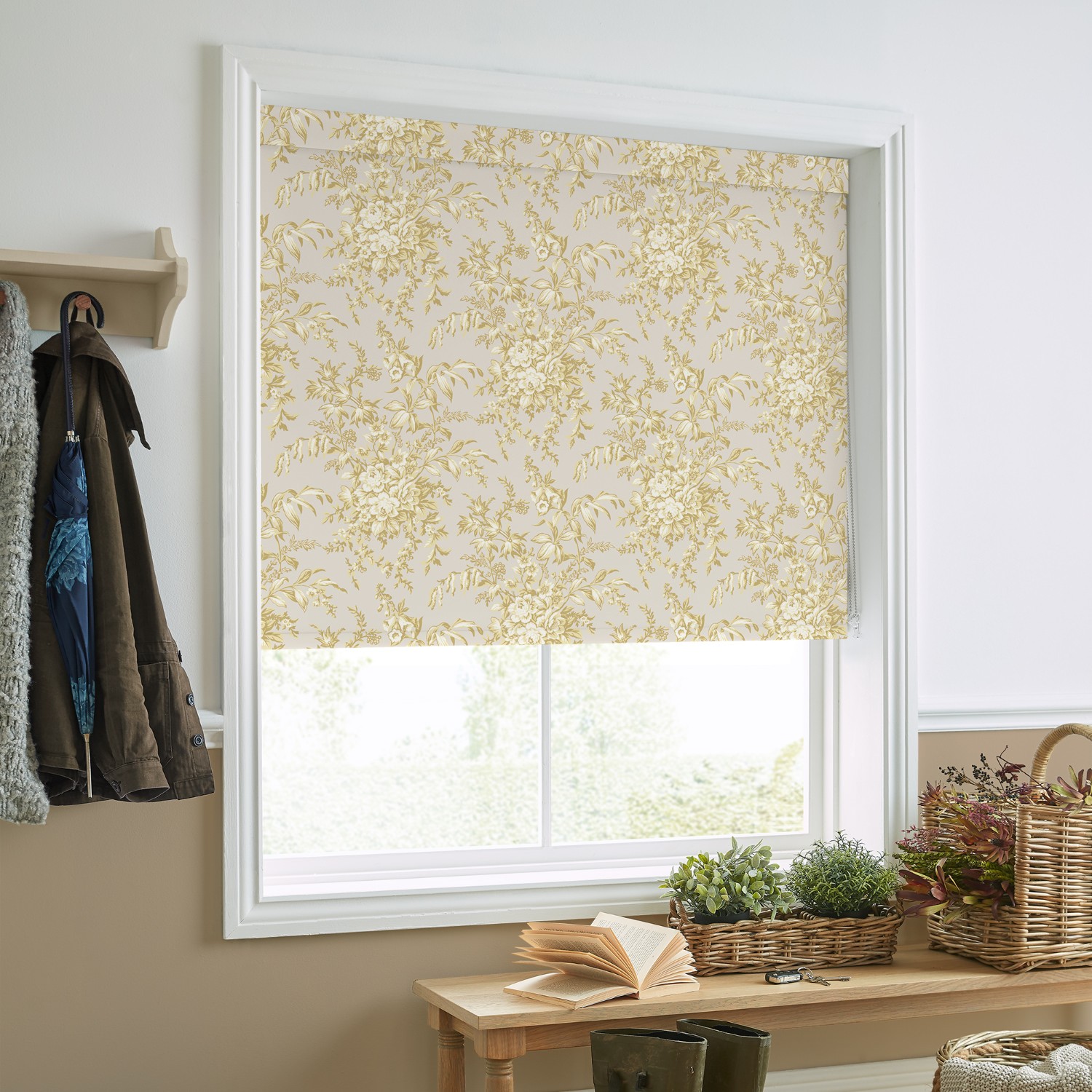 Laura Ashley Picardie Gold Blackout Roller Blind