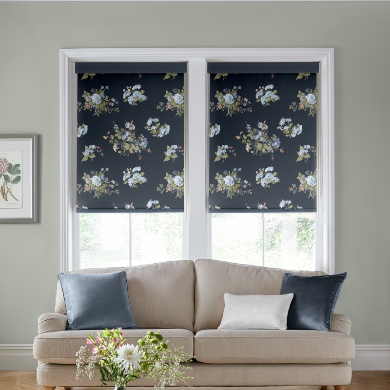 Laura Ashley Rosemore Midnight Dimout Roller Blind