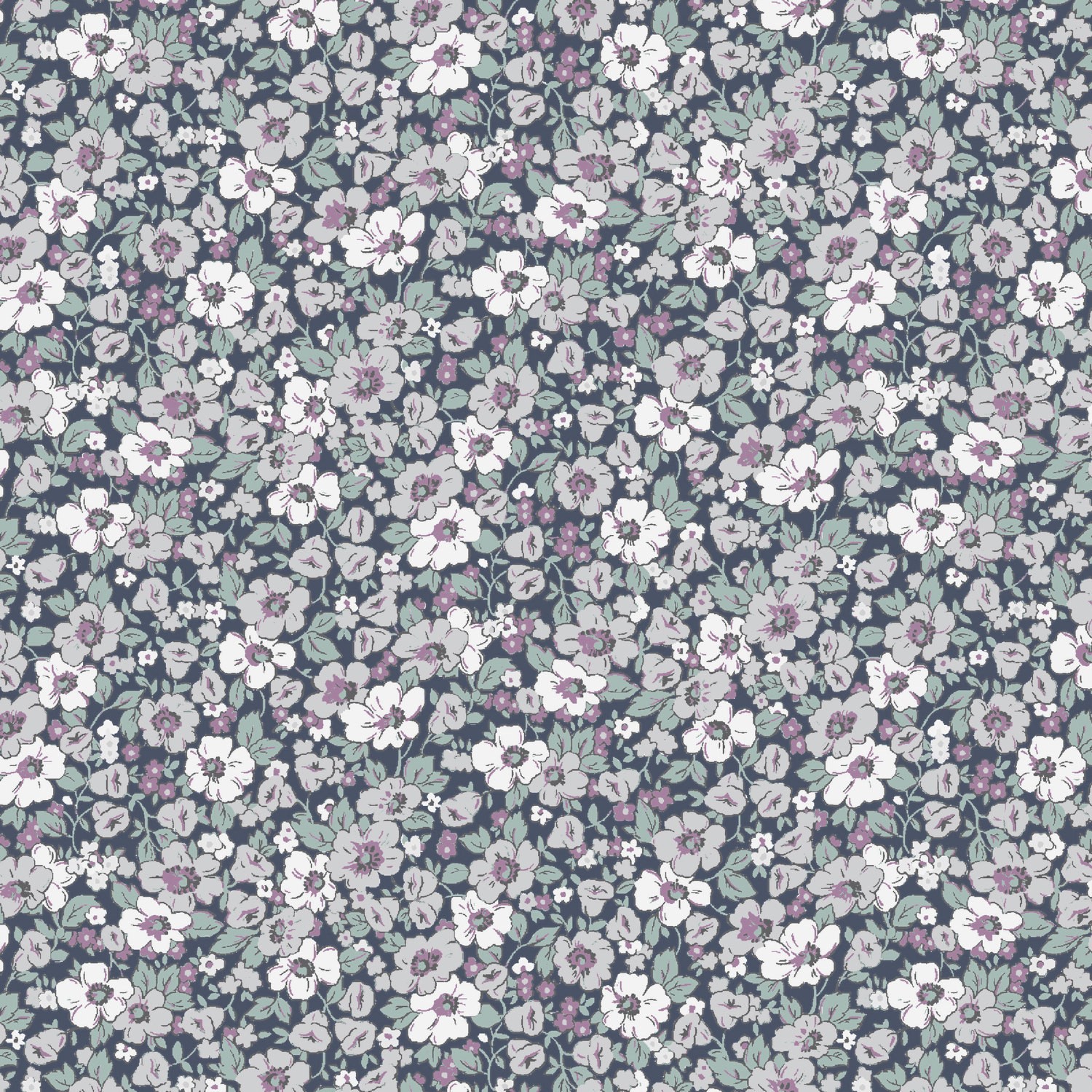 Laura Ashley Libby Floral Grape Dimout Roller Blind