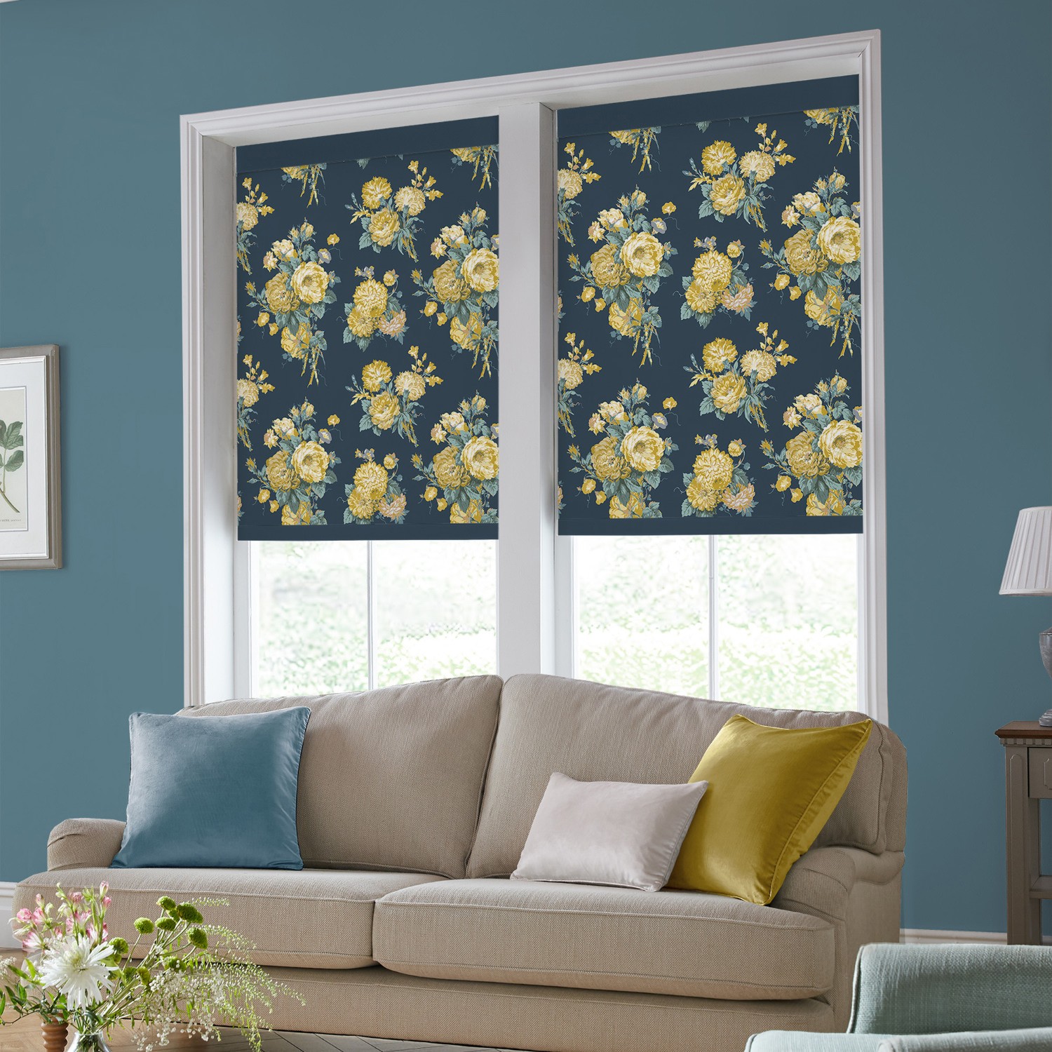 Laura Ashley Cecilia Buttercup Blackout Roller Blind