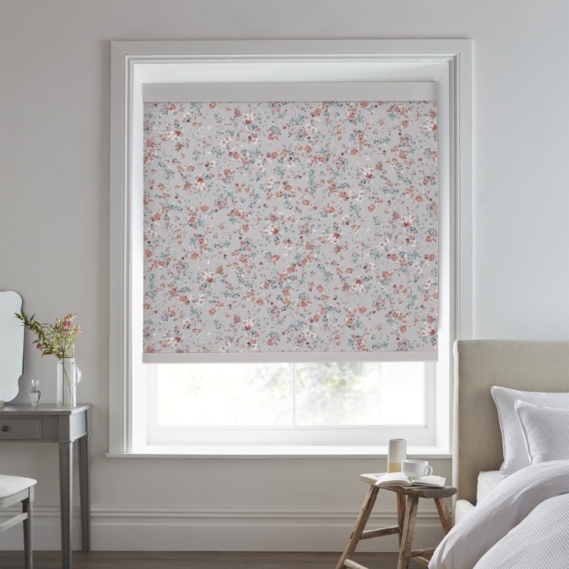 Laura Ashley Blossoms Coral Blackout Roller Blind