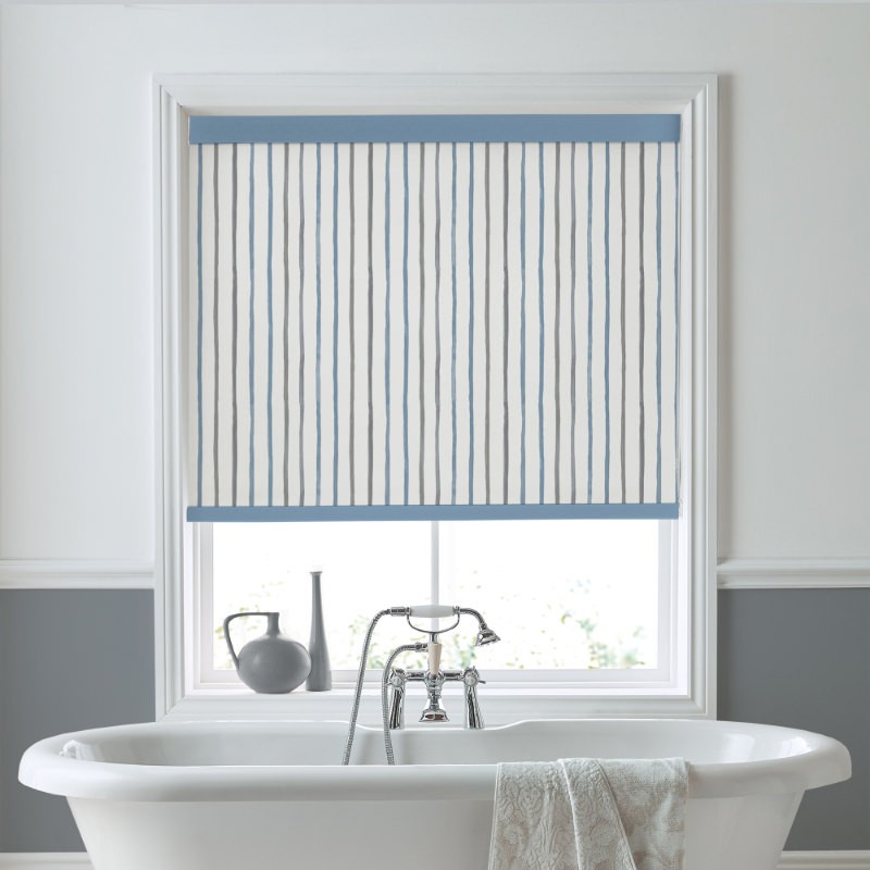 Laura Ashley Painterly Stripe River Dimout Roller Blind
