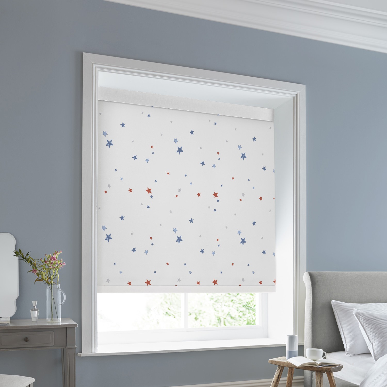 Laura Ashley Painterly Stars Multi Dimout Roller Blind