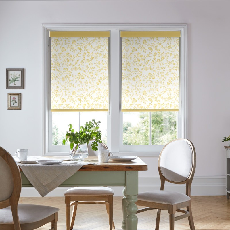 Laura Ashley Aria Ochre Blackout Roller Blind