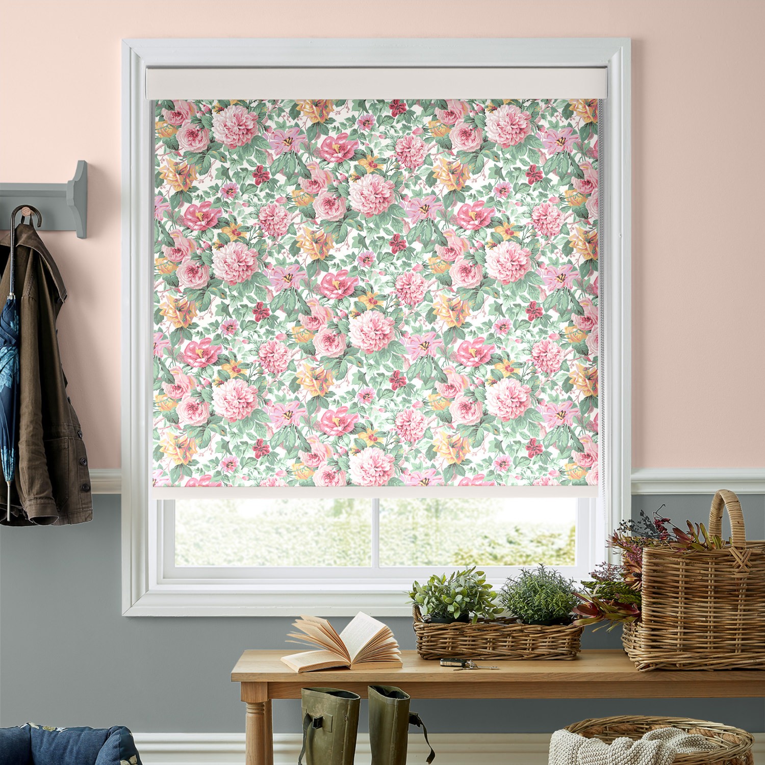Laura Ashley Aveline Rose Dimout Roller Blind