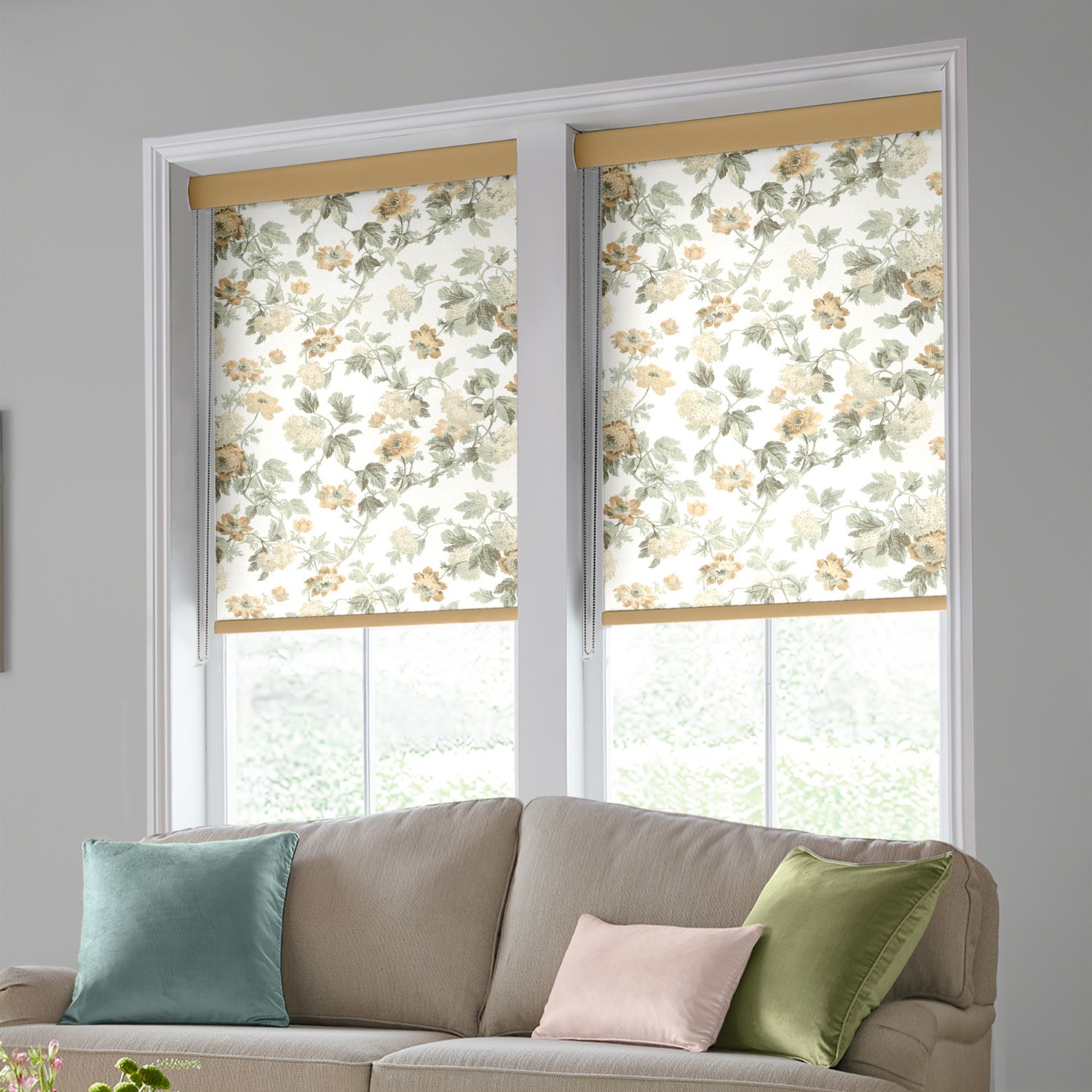 Laura Ashley Catrin Ochre Blackout Roller Blind