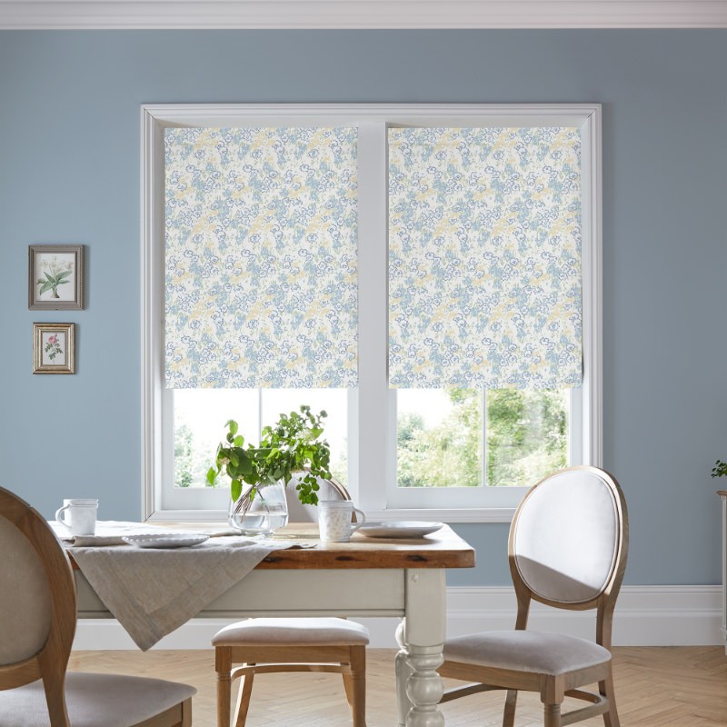Laura Ashley Conwy Blue Sky Dimout Roller Blind