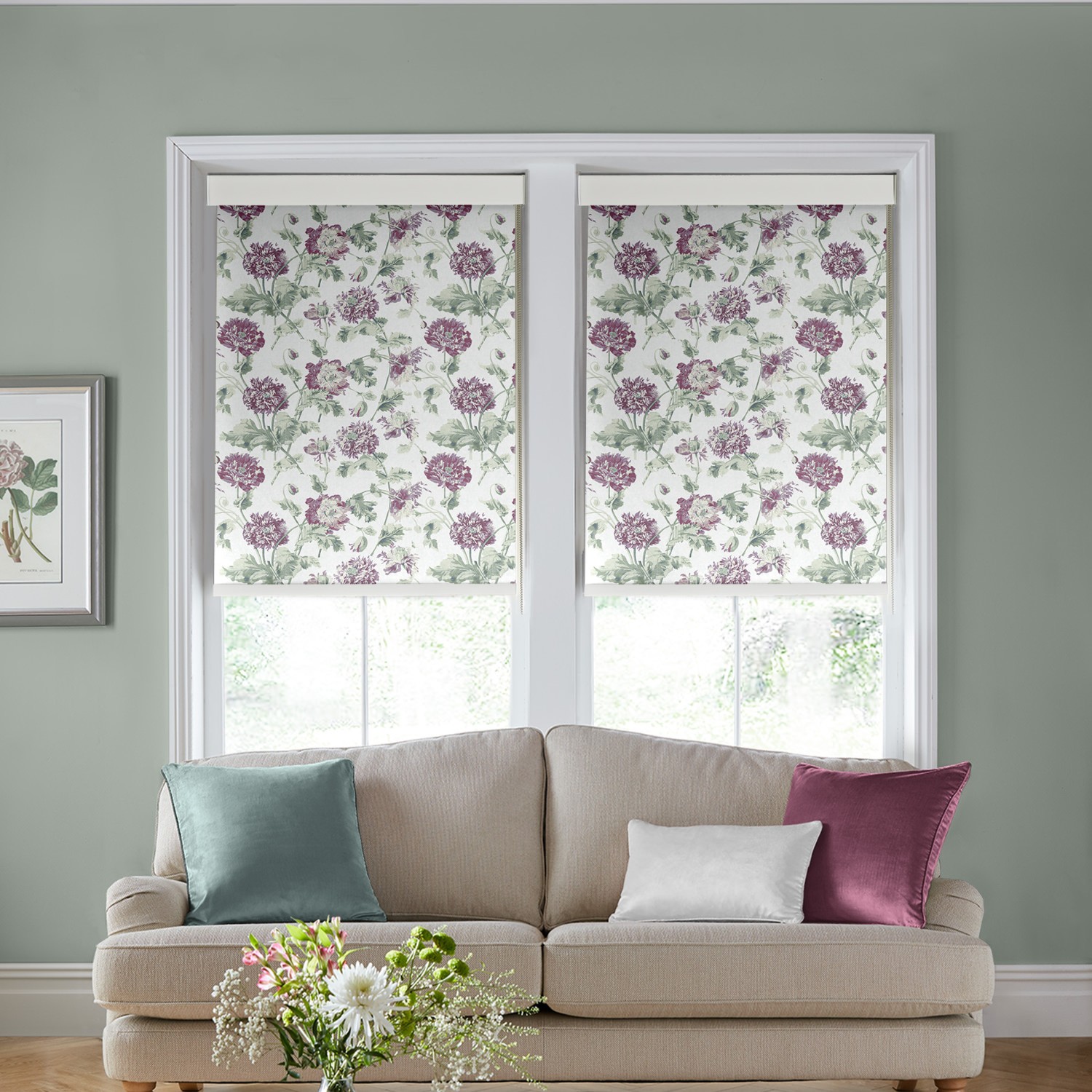 Laura Ashley Hepworth Grape Dimout Roller Blind