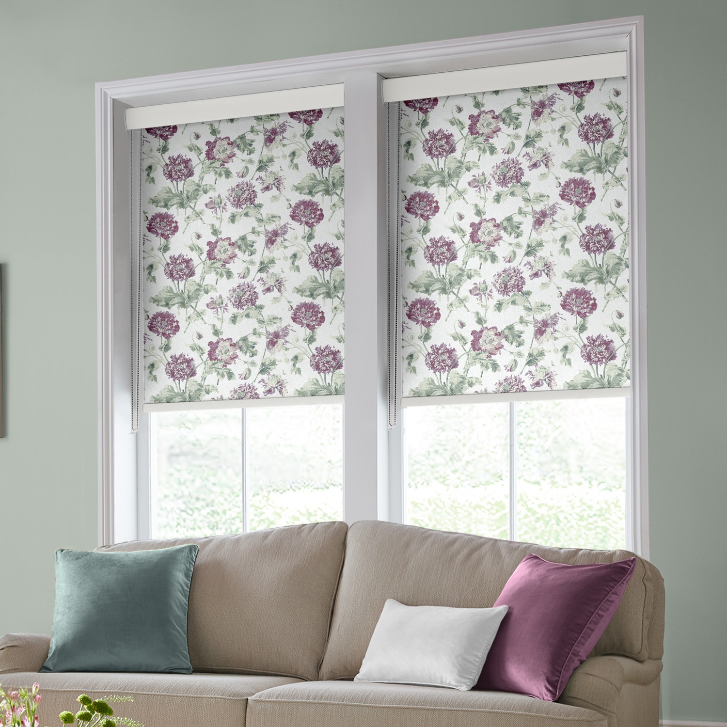 Laura Ashley Hepworth Grape Dimout Roller Blind