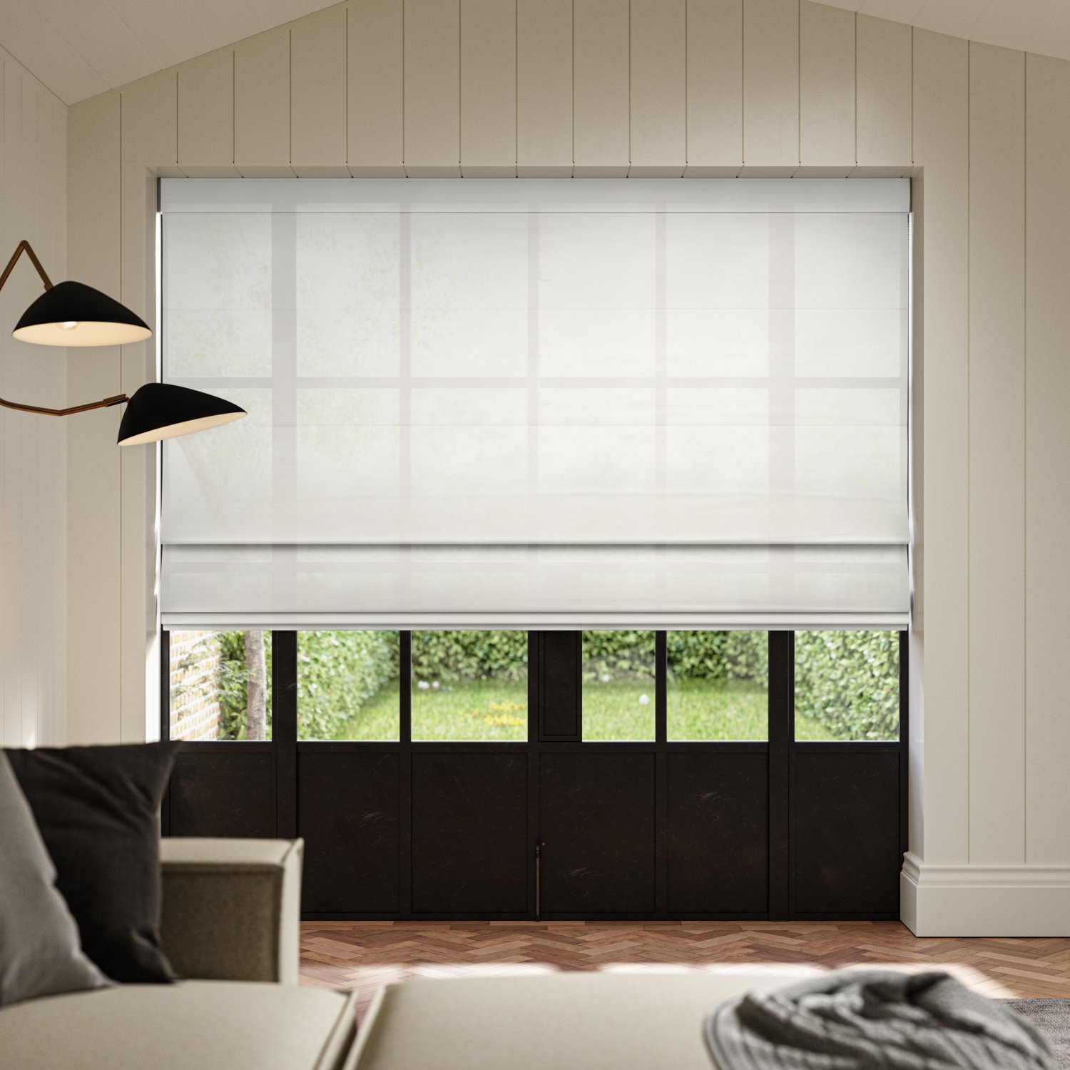 carraig ice sheer roman blind