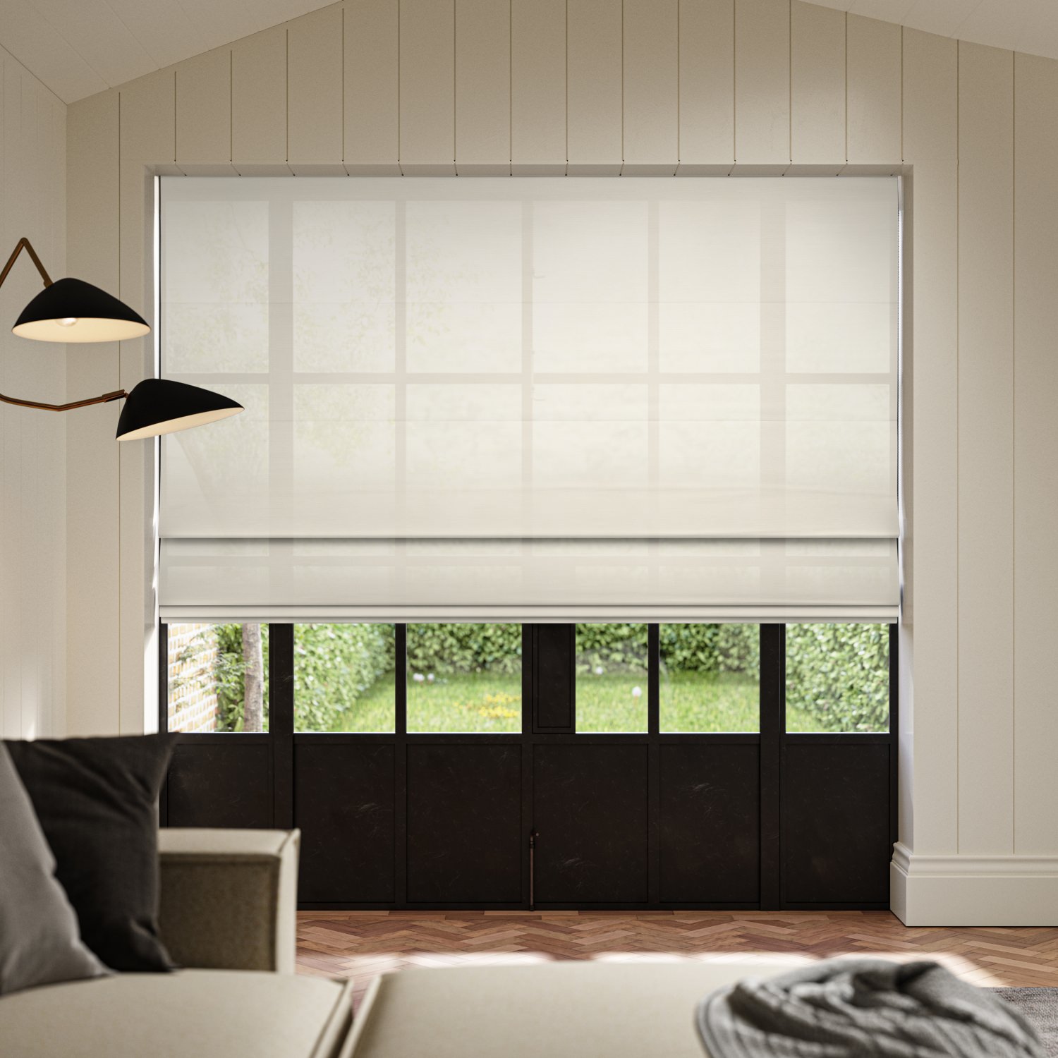 carraig linen sheer roman blind