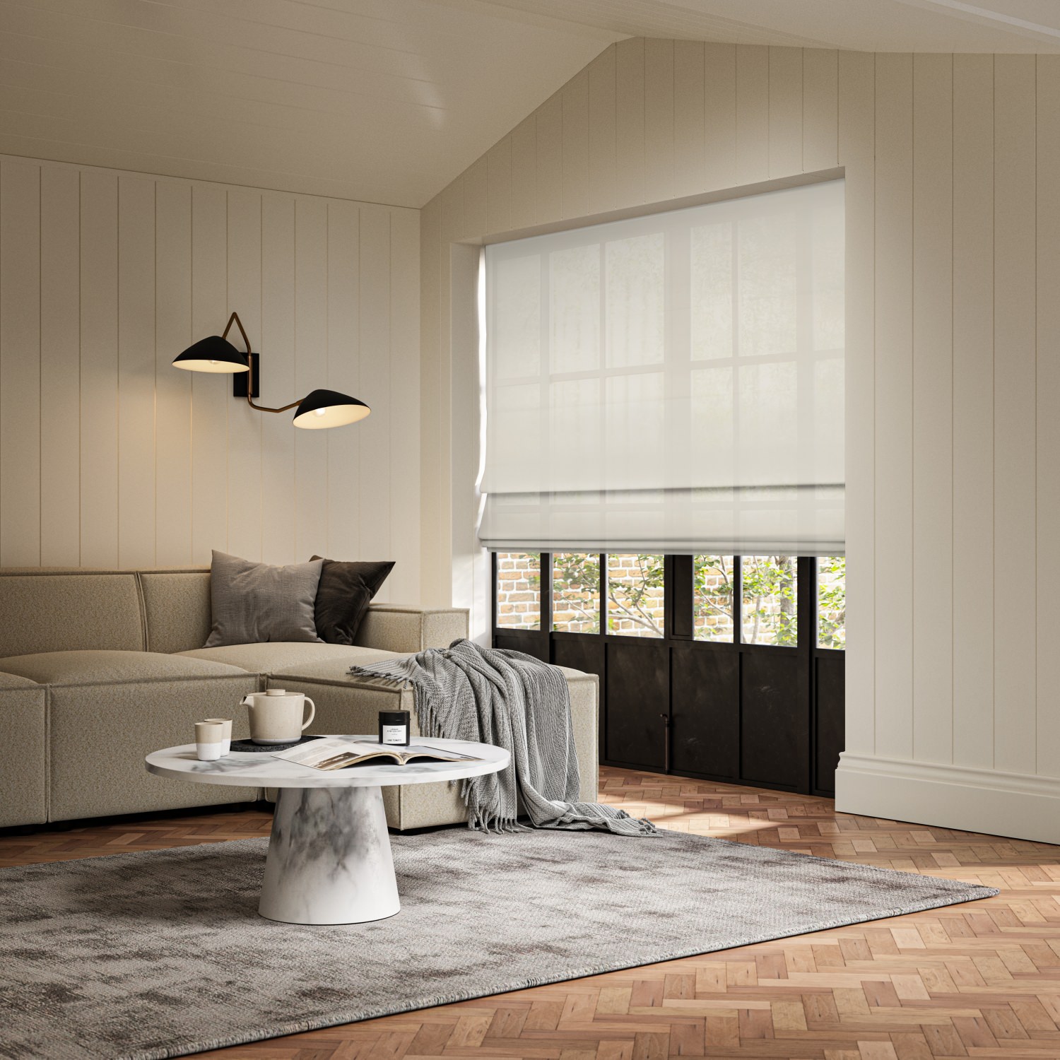 carraig linen sheer roman blind