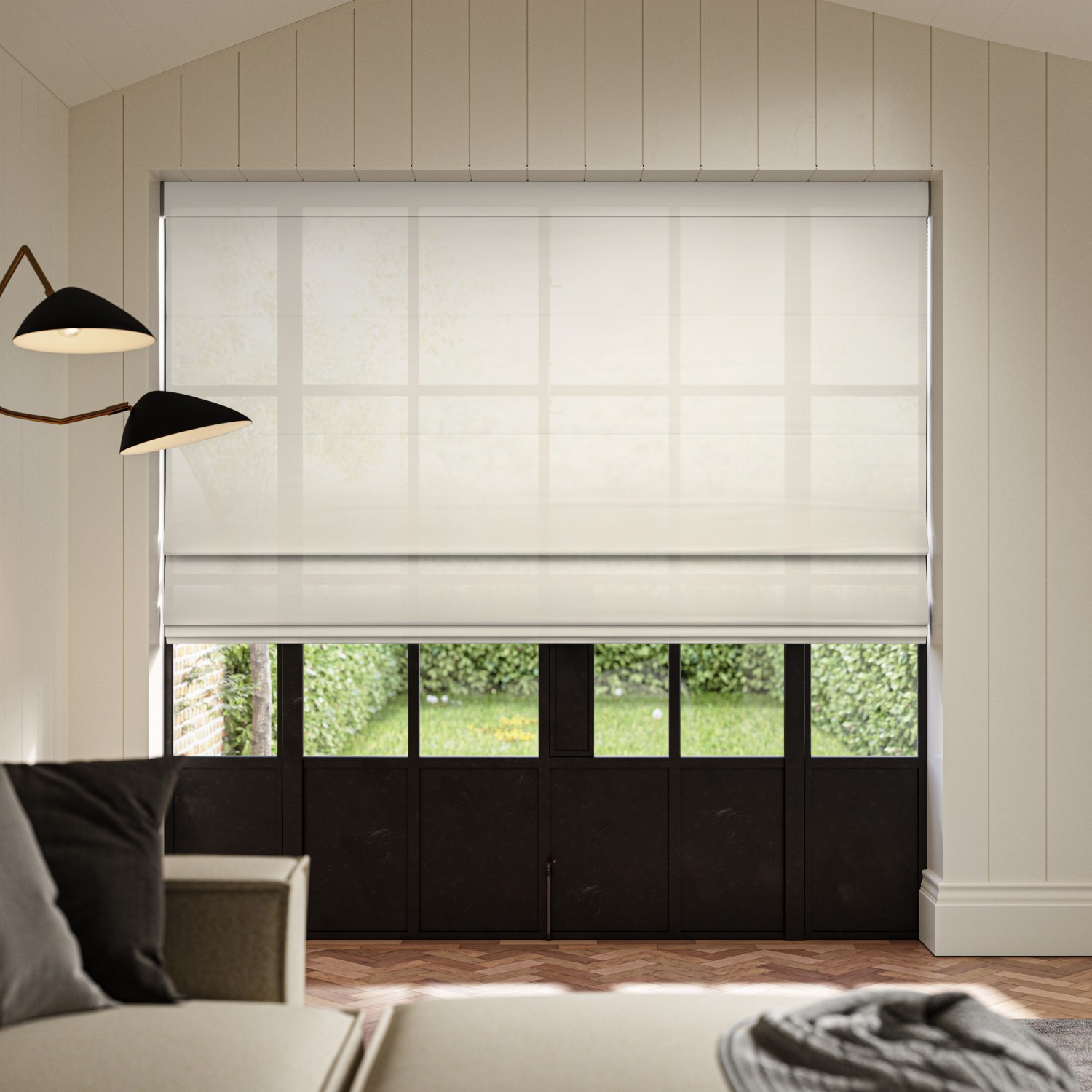 carraig linen sheer roman blind