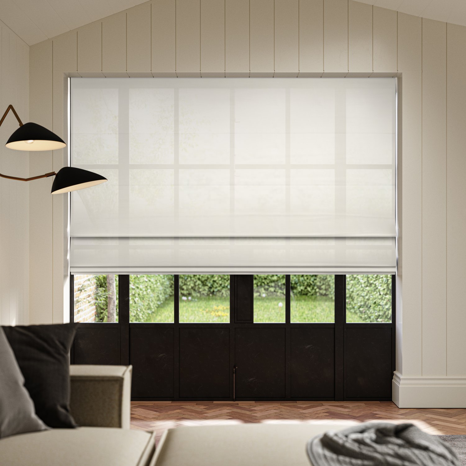 carraig pearl sheer roman blind
