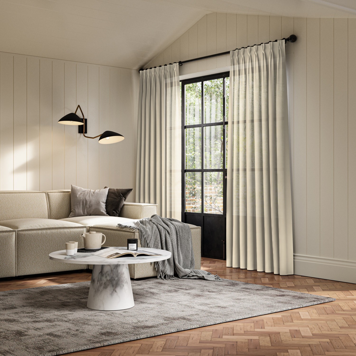carraig wheat sheer curtain