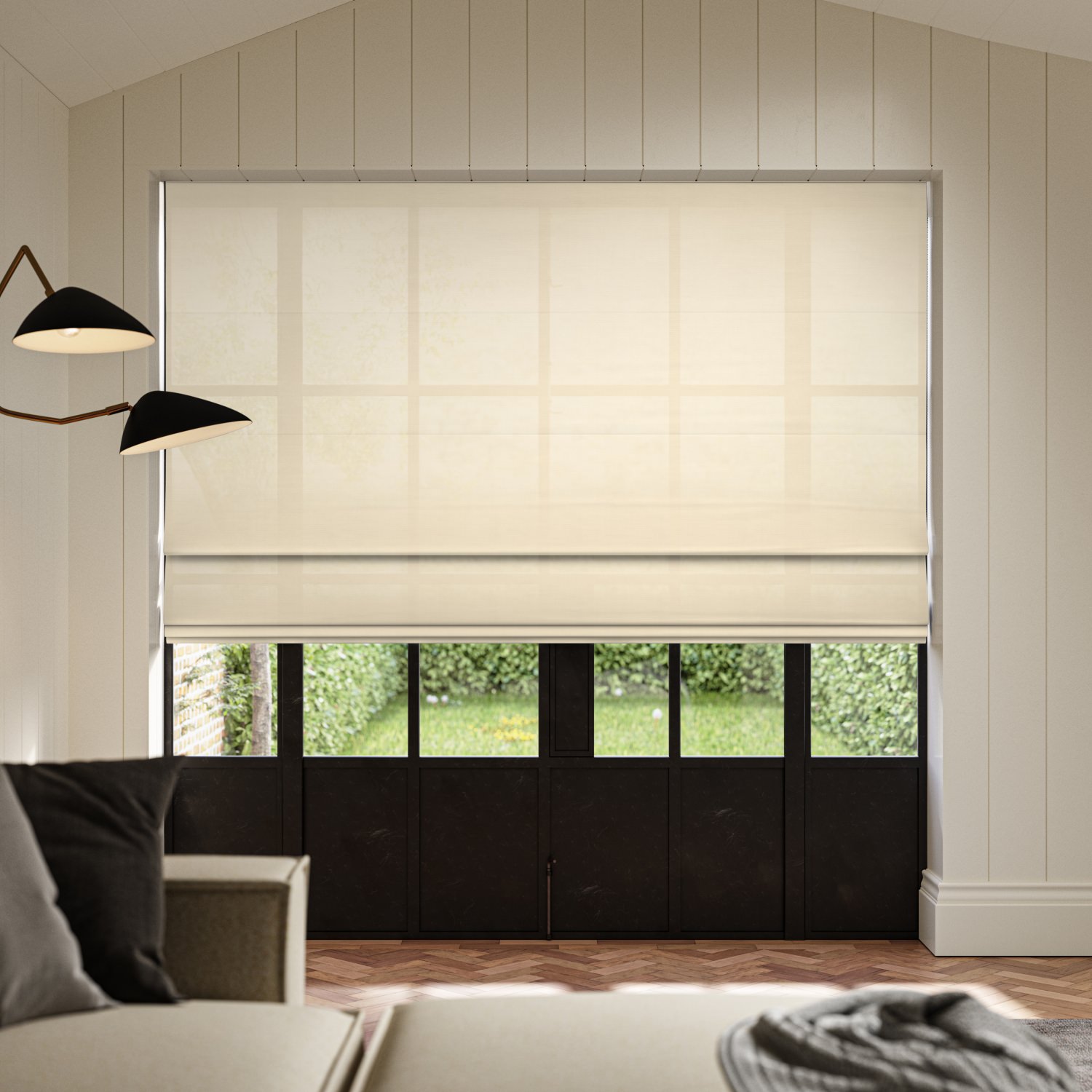 carraig wheat sheer roman blind