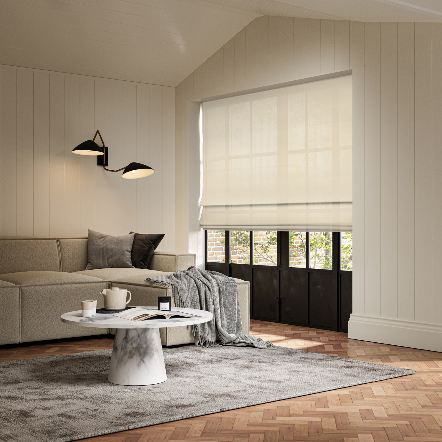 carraig wheat sheer roman blind