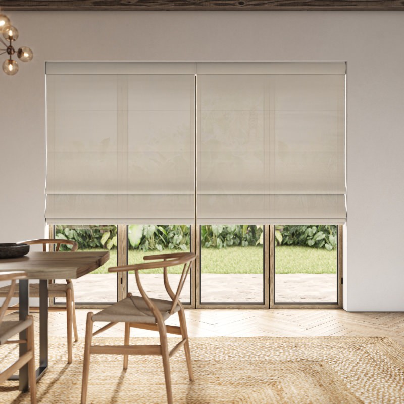 Cillian Oyster Light Filtering Roman Blind