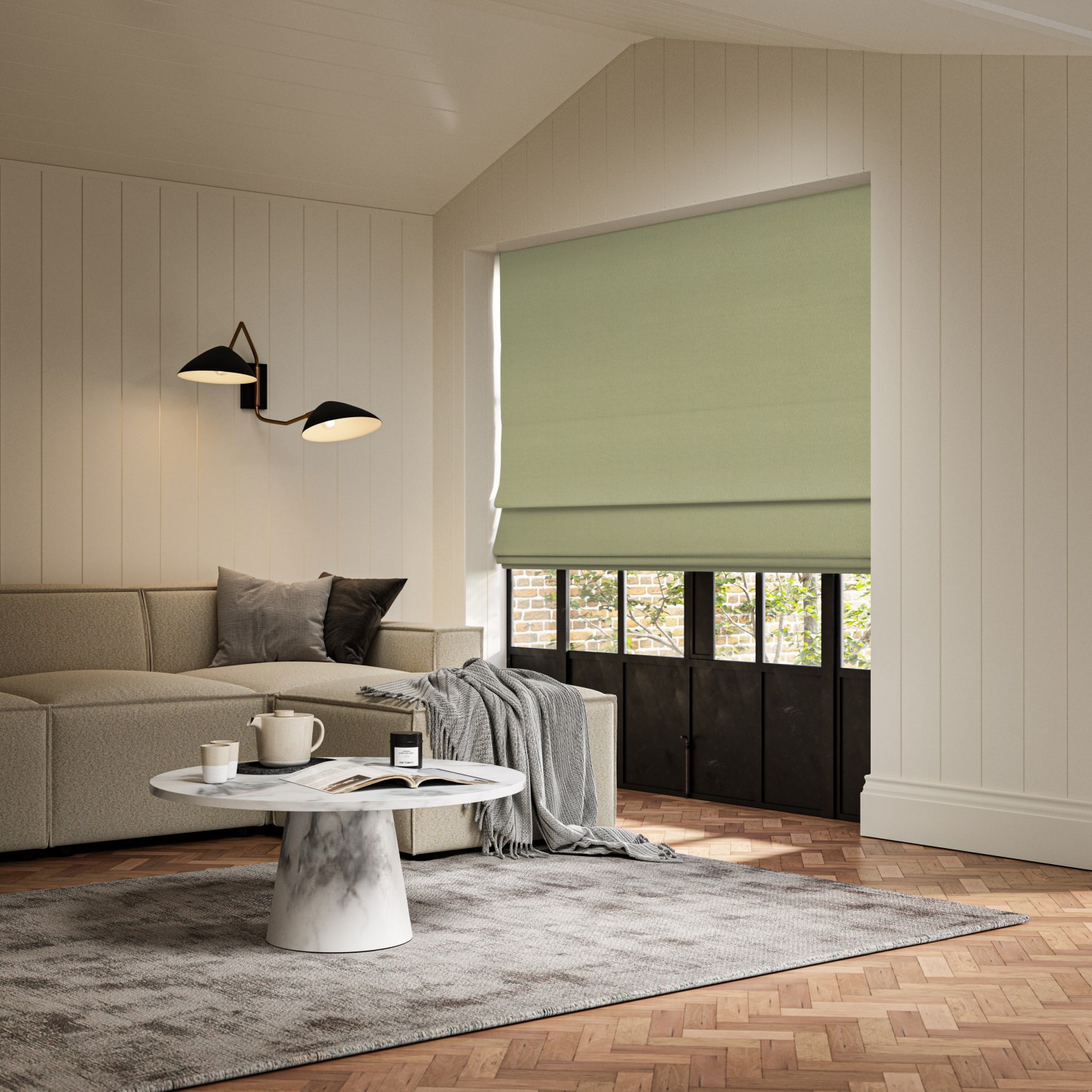 clara apple plain roman blind