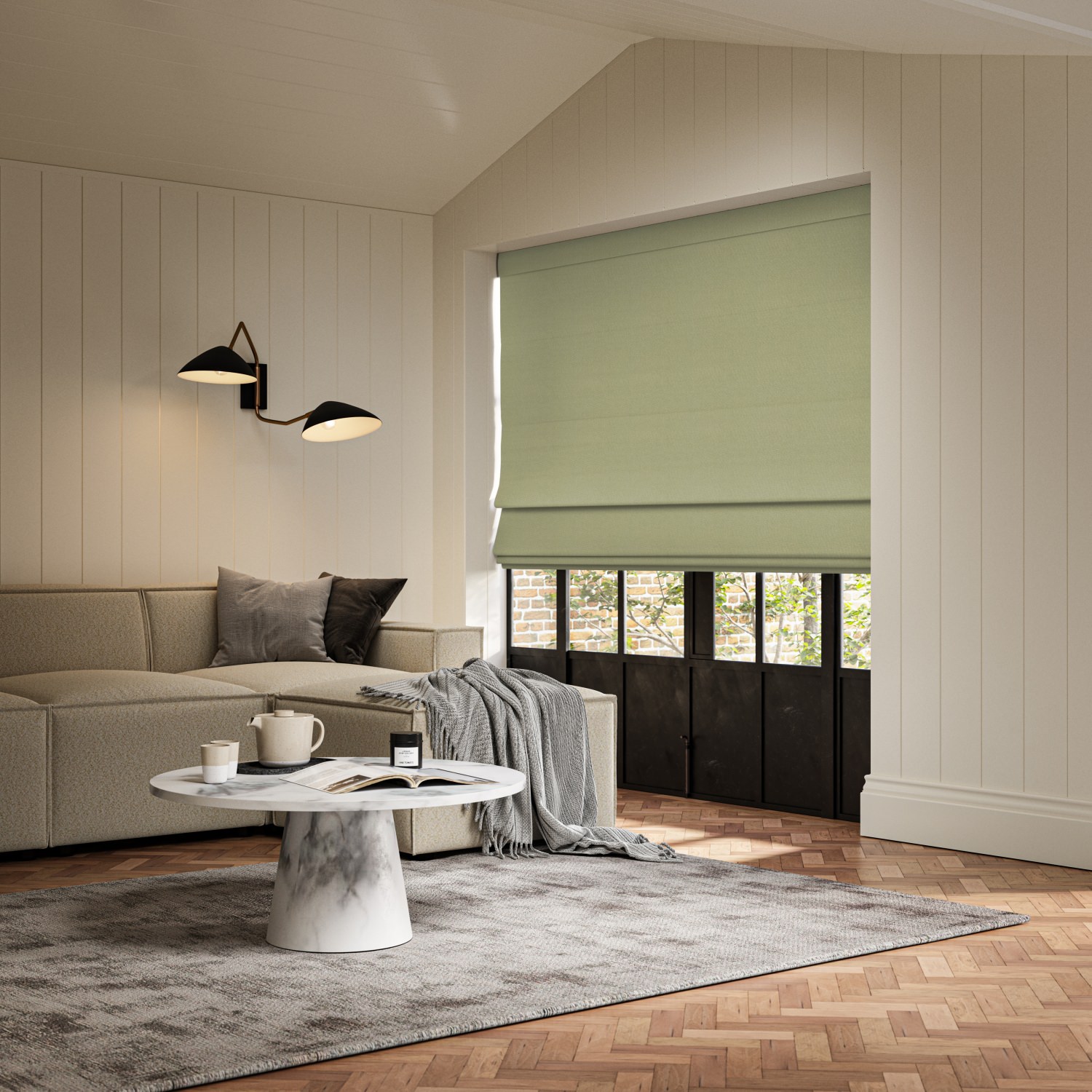 clara apple plain roman blind