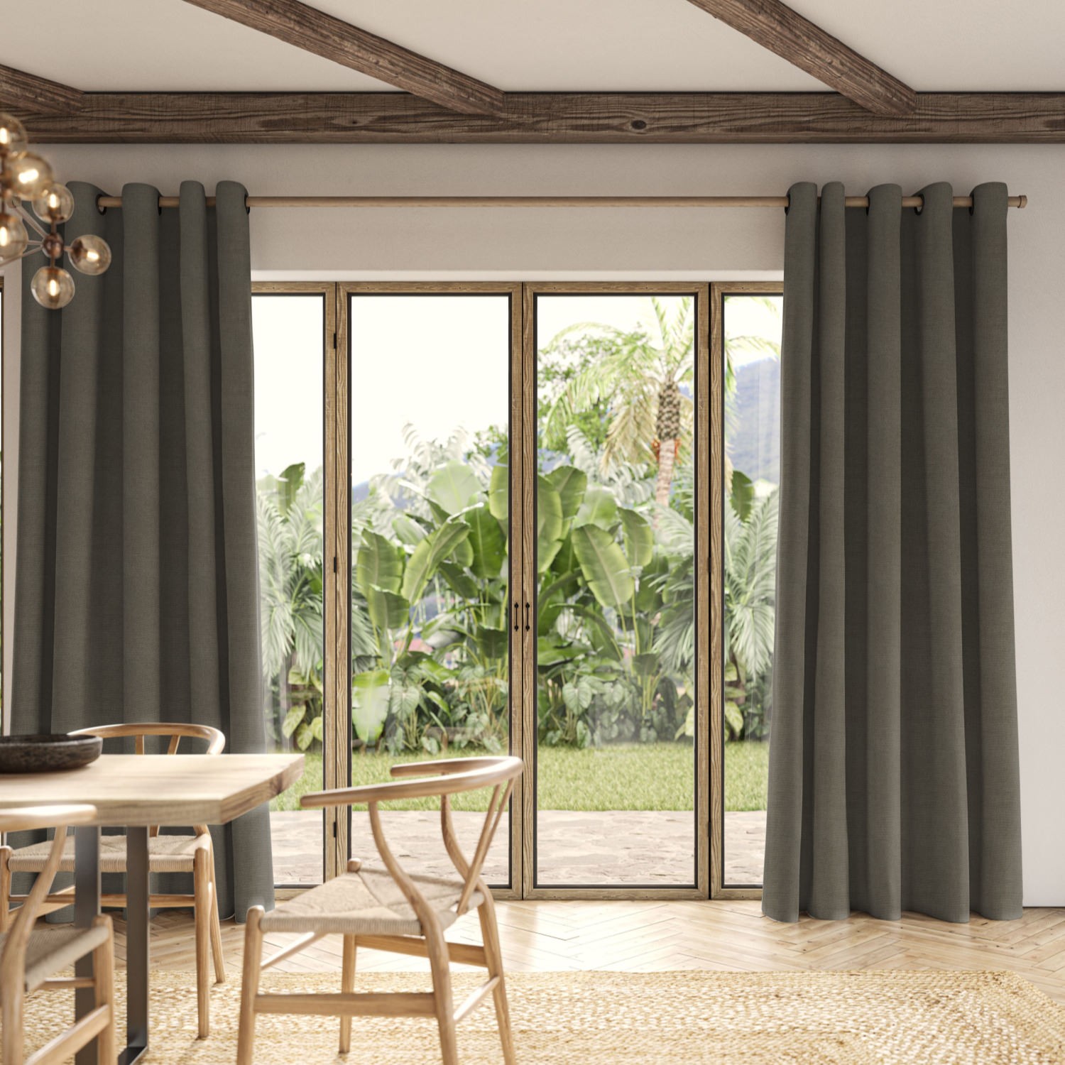clara ash plain curtain