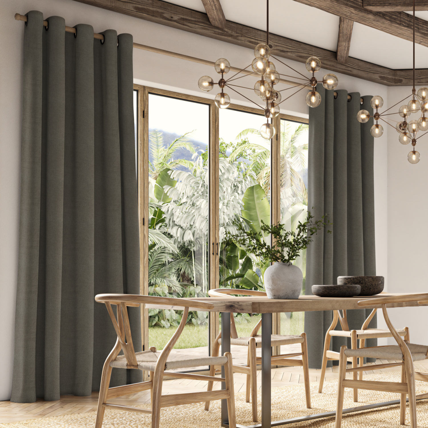 clara ash plain curtain