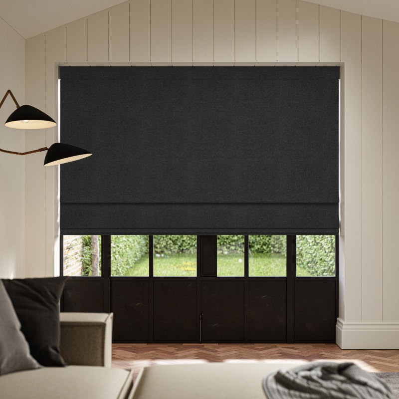 Clara Charcoal Plain Roman Blind