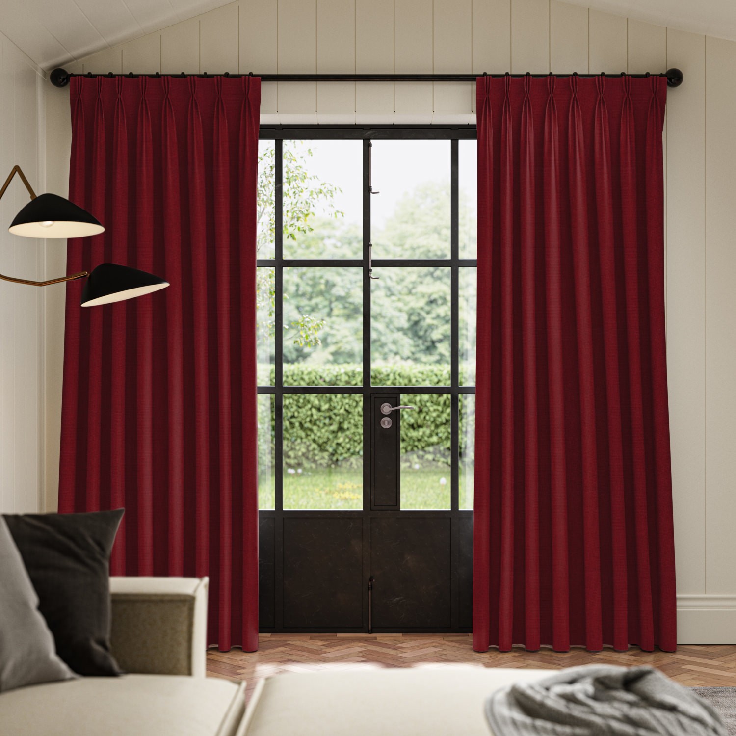 clara crimson plain curtain
