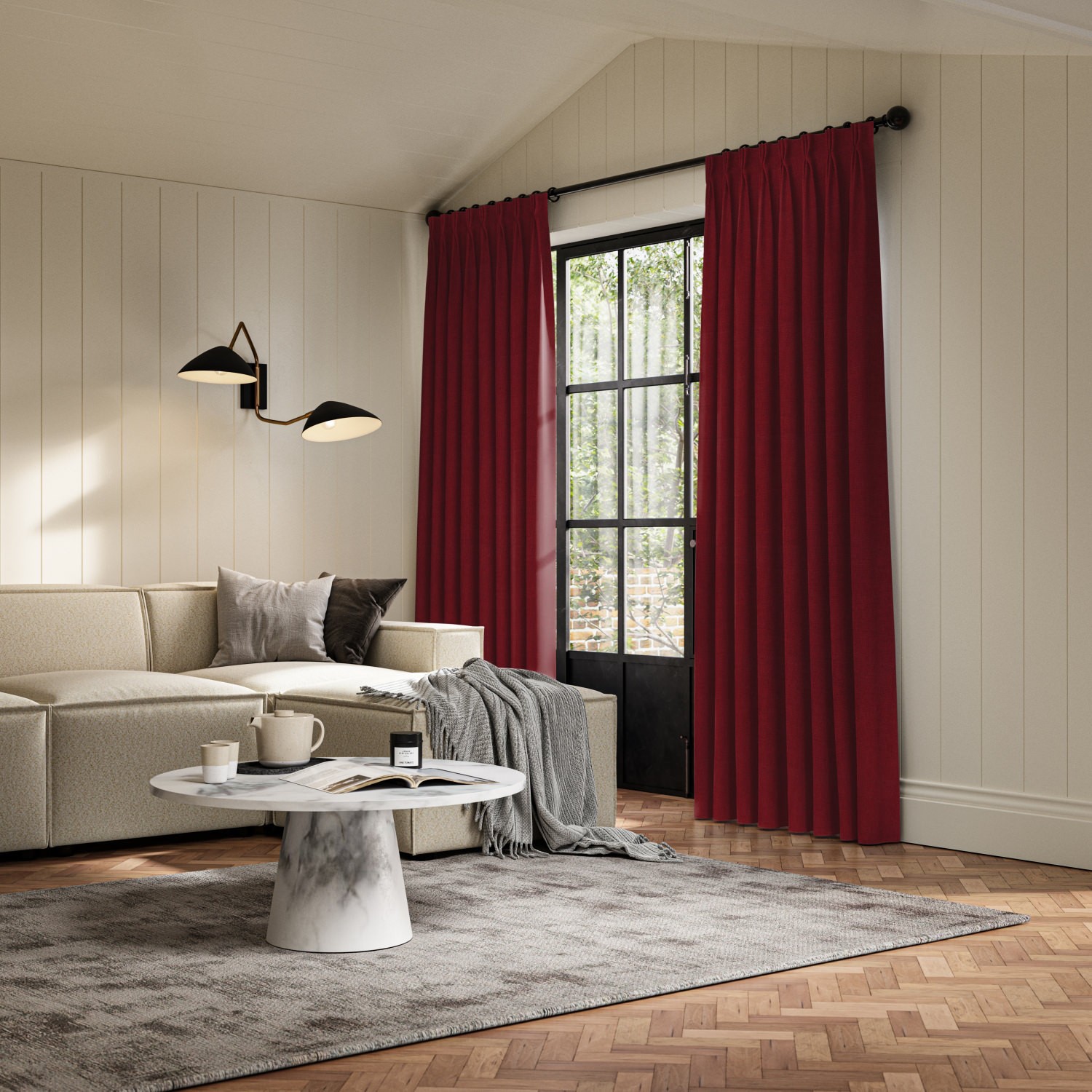 clara crimson plain curtain