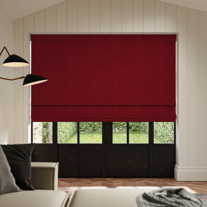 Clara Crimson Plain Roman Blind