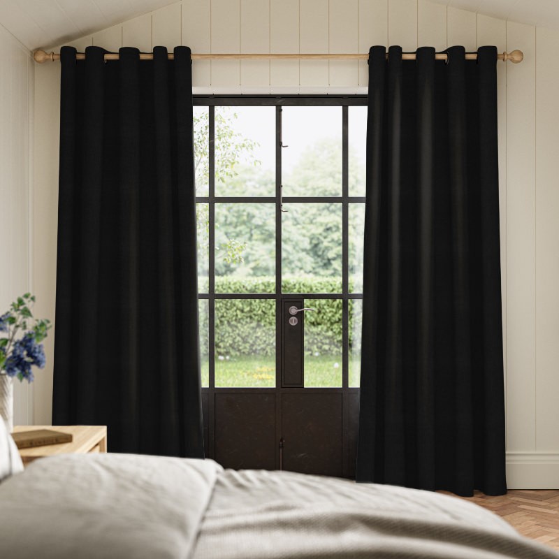 Clara Ebony Plain Curtain