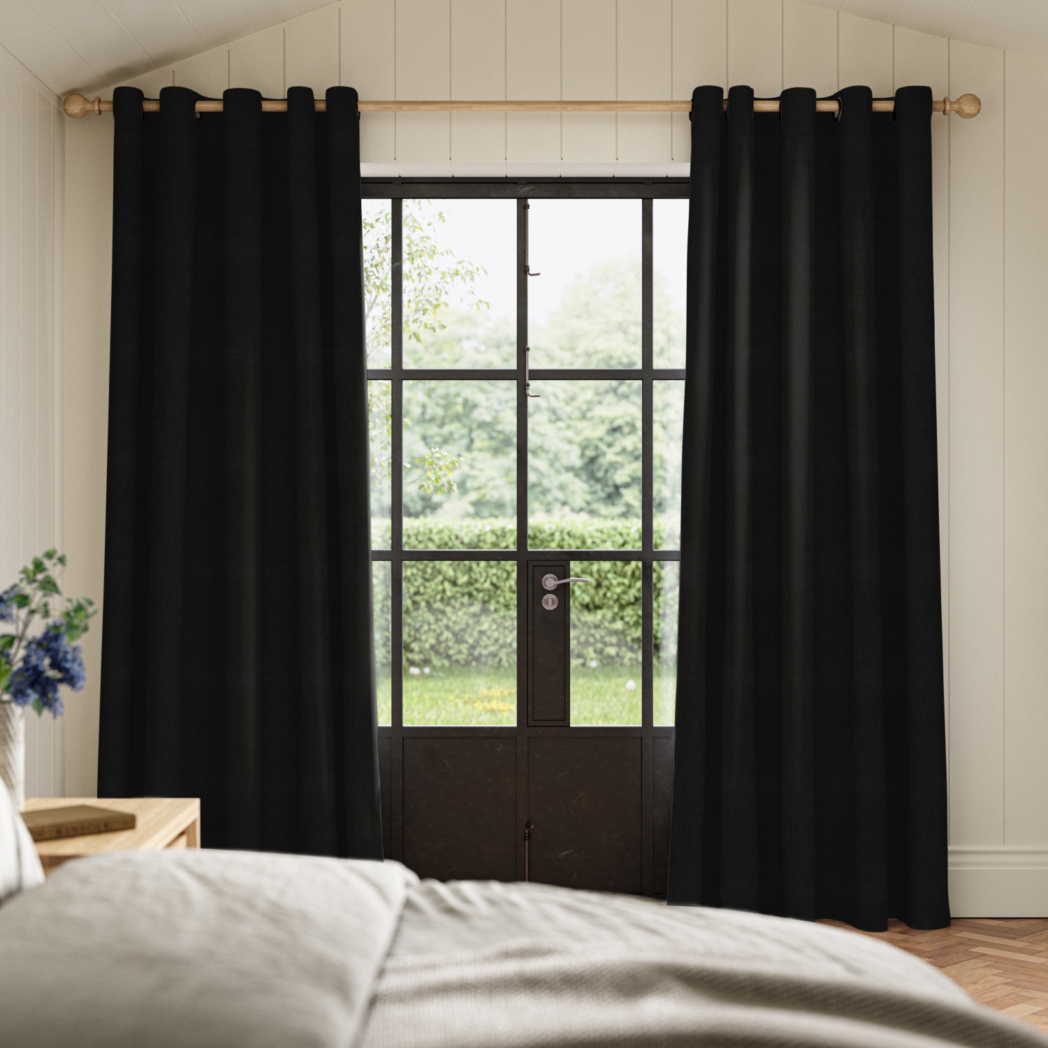 clara ebony plain curtain