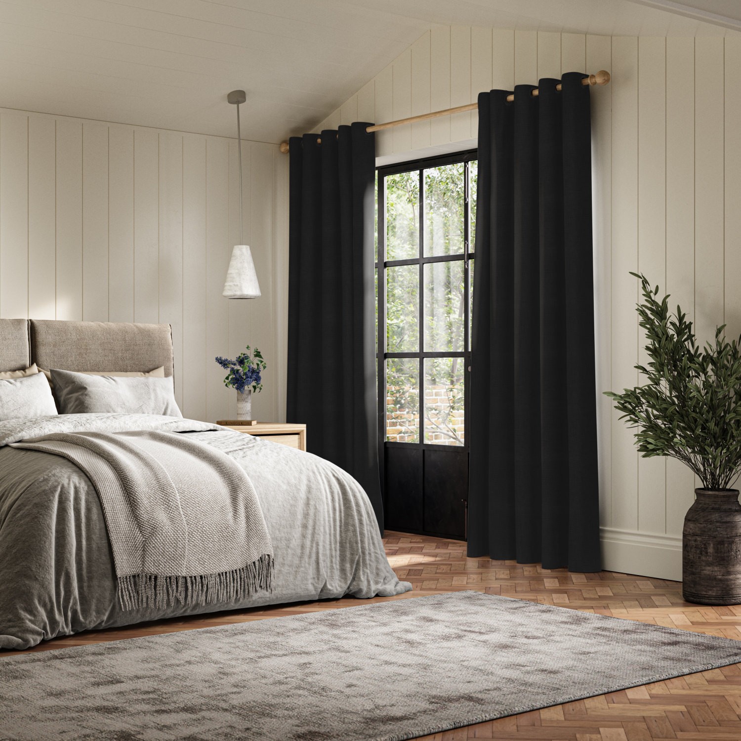 clara ebony plain curtain