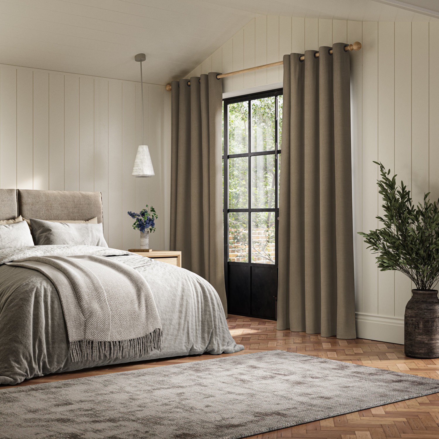 clara hessian plain curtain