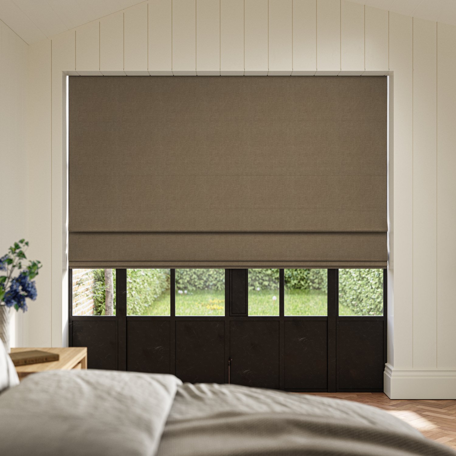 clara hessian plain roman blind